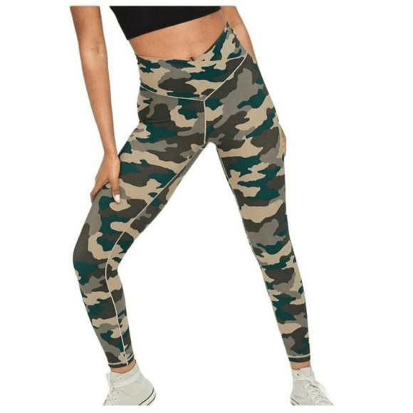 Aerie Camo Real Me High Waisted Crossover Legging Size Small NWT Green - Picture 1 of 8
